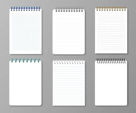 Realistic diary notebooks vector 3d paper notepads Stock Illustration