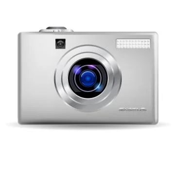Realistic digital camera Stock Illustration