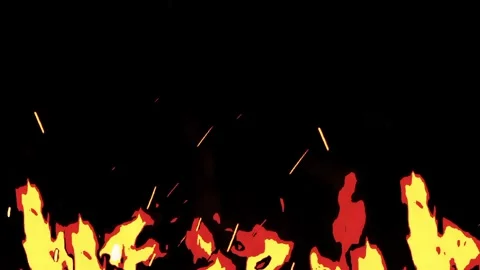 Realistic Digital Fire Animation on Black Background Vidéo 330670200
