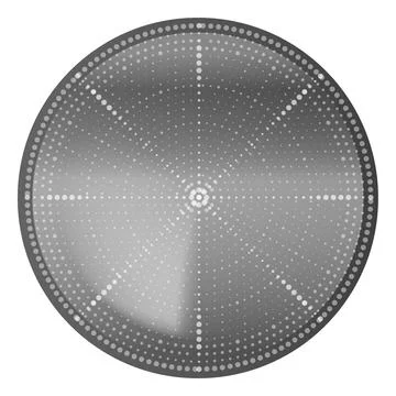 Realistic digital radar gray dotted display in searching, vector detection and Stock Illustration