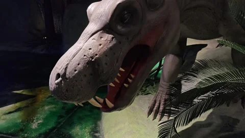 Realistic Dinosaur Robot Moves Its Head. Stock Footage 306996273
