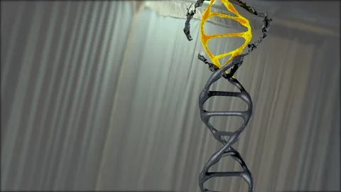 A realistic dna 3d model rotate on dark background Stock Footage 154411710