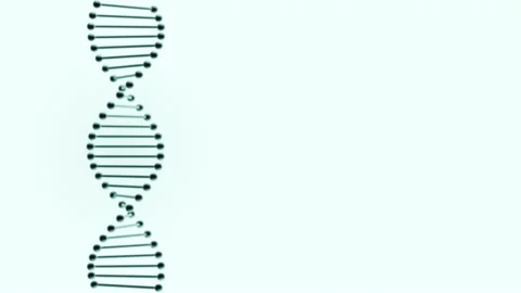 Realistic dna double hellix spinning on a light blue background. Stock Footage 131099746