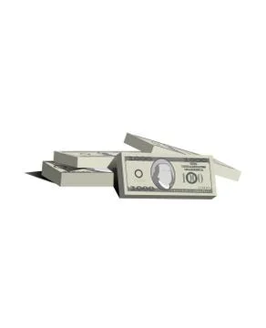 Realistic dollar isolated in white backround Stock Illustration