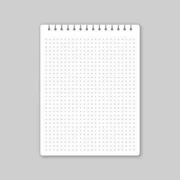 Realistic dotted notebooks mockup icon in flat style. Paper notebook with d.. Stock Illustration