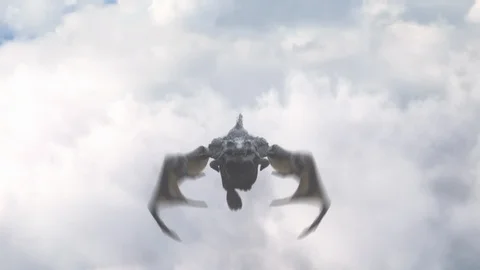 Realistic Dragon flying in the sky. Stock Footage 115355932