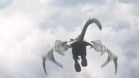 Realistic Dragon flying in the sky. Stock Footage 115709572
