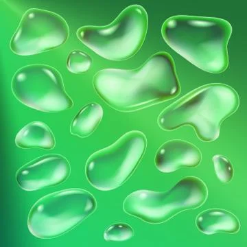 Realistic drops of a rain on a blue background in the form of glass. Abstract Stock Illustration