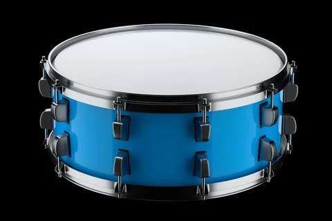 Realistic drum on black background. 3d render concept of musical instrument Stock Illustration