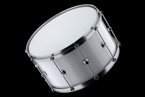 Realistic drum on black background. 3d render concept of musical instrument Stock Illustration
