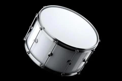 Realistic drum on black background. 3d render concept of musical instrument Foto stock