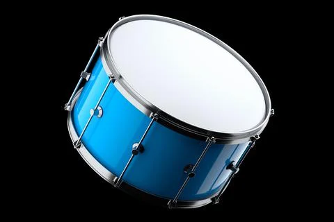 Realistic drum on black background. 3d render concept of musical instrument Foto stock