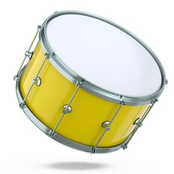 Realistic drum on white background. 3d render concept of musical instrument Illustrazione stock