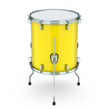 Realistic drum on white background. 3d render concept of musical instrument Illustrazione stock