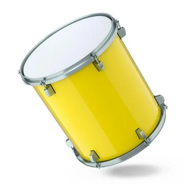 Realistic drum on white background. 3d render concept of musical instrument Stockillustratie