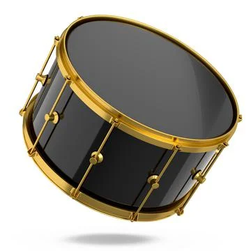 Realistic drum on white background. 3d render concept of musical instrument Stockillustratie