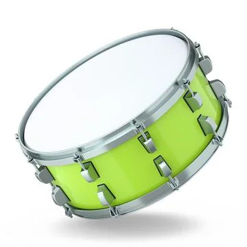 Realistic drum on white background. 3d render concept of musical instrument Stock Illustration
