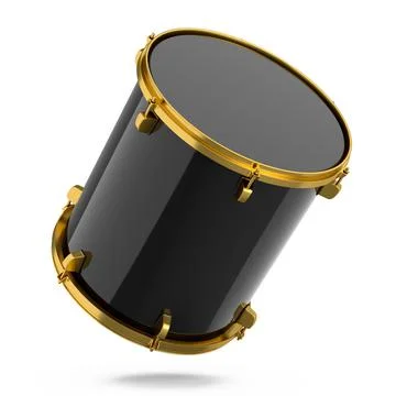 Realistic drum on white background. 3d render concept of musical instrument Stock Illustration