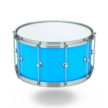 Realistic drum on white background. 3d render concept of musical instrument Stock Illustration