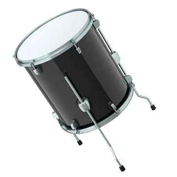 Realistic drum on white background. 3d render concept of musical instrument Illustrazione stock
