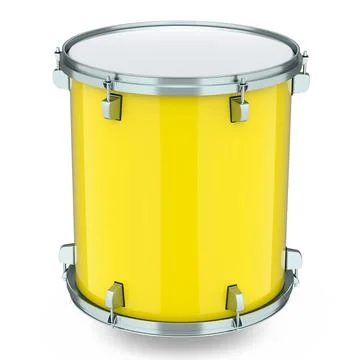 Realistic drum on white background. 3d render concept of musical instrument Stock Illustration