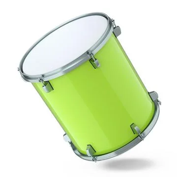 Realistic drum on white background. 3d render concept of musical instrument Stock Illustration