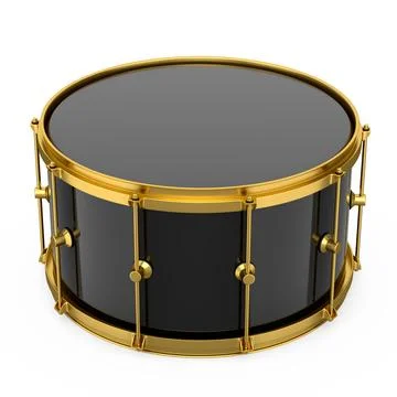Realistic drum on white background. 3d render concept of musical instrument Stockillustratie