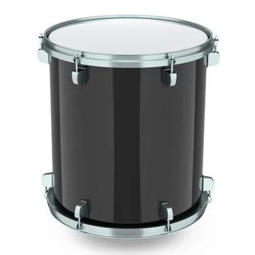 Realistic drum on white background. 3d render concept of musical instrument Stock Illustration