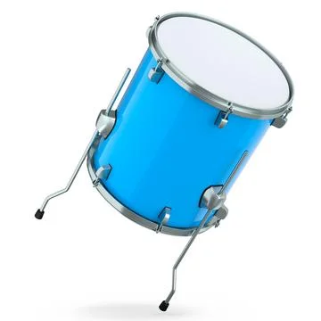 Realistic drum on white background. 3d render concept of musical instrument Stock Illustration