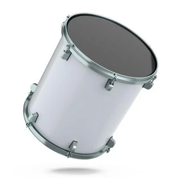 Realistic drum on white background. 3d render concept of musical instrument Stock Illustration