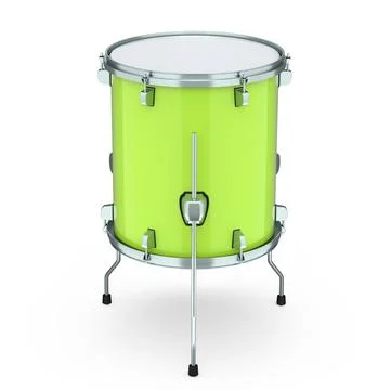 Realistic drum on white background. 3d render concept of musical instrument Stock Illustration