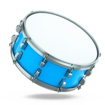 Realistic drum on white background. 3d render concept of musical instrument Stock Illustration