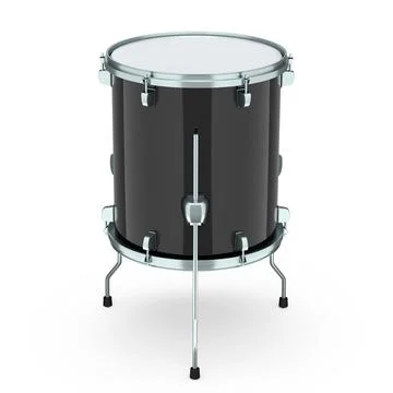 Realistic drum on white background. 3d render concept of musical instrument 库存插图