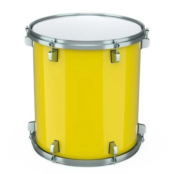 Realistic drum on white background. 3d render concept of musical instrument Stock Illustration