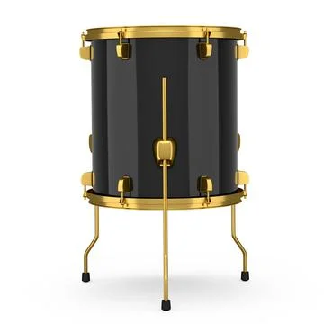 Realistic drum on white background. 3d render concept of musical instrument Stock Illustration