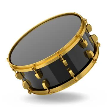 Realistic drum on white background. 3d render concept of musical instrument Foto stock