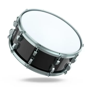 Realistic drum on white background. 3d render concept of musical instrument Foto stock