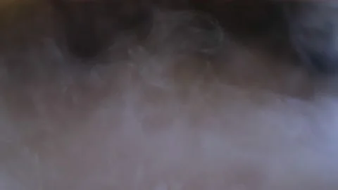 Realistic dry ice smoke clouds fog overlay. Abstract fog or smoke move on black Stock Footage 153591258