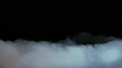 Realistic dry ice smoke clouds in black background.   Stock Footage 154202560