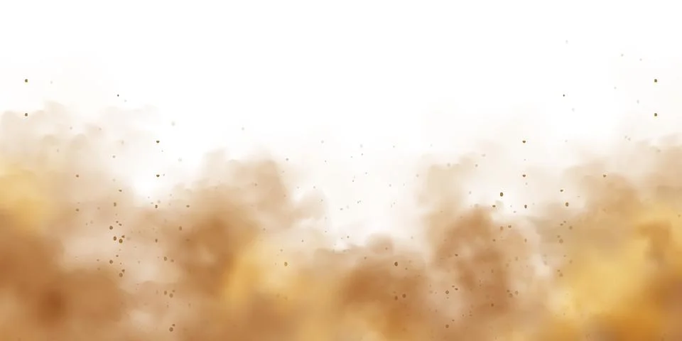 Realistic dust clouds isolated on white background. Sand storm with dirt 스톡 일러스트
