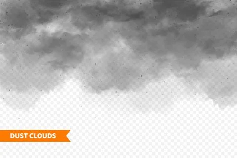 Realistic dust clouds. Sand storm. Polluted dirty air, smog. Vector illustration Stock Illustration