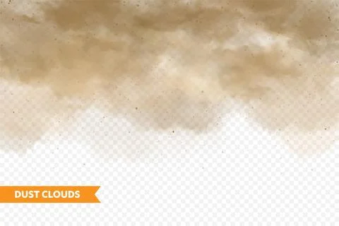 Realistic dust clouds. Sand storm. Polluted dirty brown air, smog. Vector Illustrazione stock