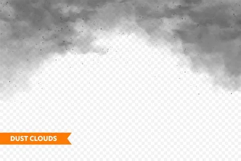 Realistic dust clouds. Sand storm. Polluted dirty air, smog. Vector illustration Illustrazione stock