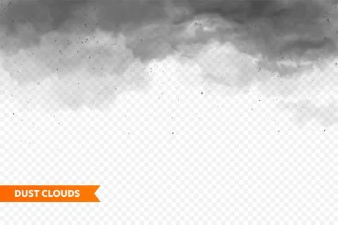 Realistic dust clouds. Sand storm. Polluted dirty air, smog. Vector illustration Stock Illustration