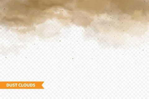 Realistic dust clouds. Sand storm. Polluted dirty brown air, smog. Vector 스톡 일러스트