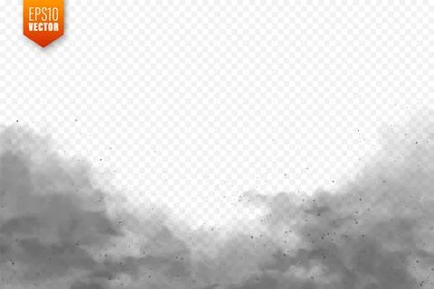 Realistic dust clouds. Sand storm. Polluted dirty air, smog. Vector illustration 스톡 일러스트