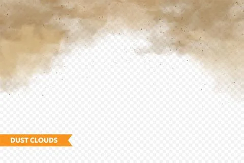 Realistic dust clouds. Sand storm. Polluted dirty brown air, smog. Vector Illustrazione stock