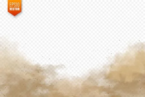 Realistic dust clouds. Sand storm. Polluted dirty brown air, smog. Vector 스톡 일러스트