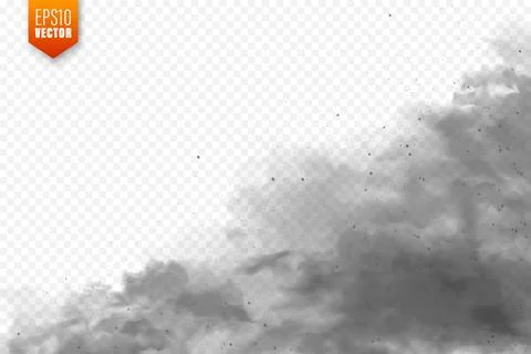 Realistic dust clouds. Sand storm. Polluted dirty air, smog. Vector illustration 스톡 일러스트