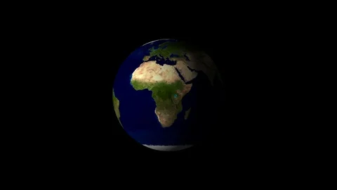 Realistic earth on black background Stock Footage 106976878